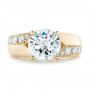 14k Yellow Gold Custom Diamond Engagement Ring - Top View -  102283 - Thumbnail