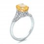  Platinum Custom Yellow Sapphire And Diamond Engagement Ring - Three-Quarter View -  100773 - Thumbnail