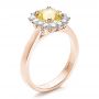 14k Rose Gold 14k Rose Gold Custom Yellow Sapphire And Diamond Engagement Ring - Three-Quarter View -  100036 - Thumbnail