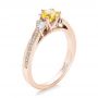 14k Rose Gold 14k Rose Gold Custom Yellow Sapphire And Diamond Engagement Ring - Three-Quarter View -  100621 - Thumbnail