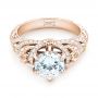 14k Rose Gold 14k Rose Gold Custom Yellow Sapphire And Diamond Engagement Ring - Flat View -  102872 - Thumbnail