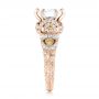 18k Rose Gold 18k Rose Gold Custom Yellow Sapphire And Diamond Engagement Ring - Side View -  102872 - Thumbnail