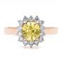 18k Rose Gold 18k Rose Gold Custom Yellow Sapphire And Diamond Engagement Ring - Top View -  100036 - Thumbnail