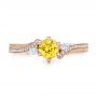 18k Rose Gold 18k Rose Gold Custom Yellow Sapphire And Diamond Engagement Ring - Top View -  100621 - Thumbnail
