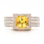 14k Rose Gold 14k Rose Gold Custom Yellow Sapphire And Diamond Engagement Ring - Top View -  102025 - Thumbnail