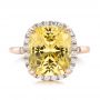 14k Rose Gold 14k Rose Gold Custom Yellow Sapphire And Diamond Engagement Ring - Top View -  102129 - Thumbnail