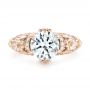 18k Rose Gold 18k Rose Gold Custom Yellow Sapphire And Diamond Engagement Ring - Top View -  102872 - Thumbnail