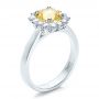 18k White Gold 18k White Gold Custom Yellow Sapphire And Diamond Engagement Ring - Three-Quarter View -  100036 - Thumbnail