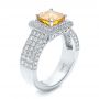 18k White Gold 18k White Gold Custom Yellow Sapphire And Diamond Engagement Ring - Three-Quarter View -  102025 - Thumbnail