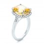  Platinum Custom Yellow Sapphire And Diamond Engagement Ring - Three-Quarter View -  102129 - Thumbnail