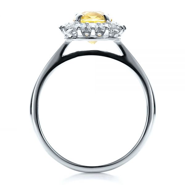  Platinum Platinum Custom Yellow Sapphire And Diamond Engagement Ring - Front View -  100036