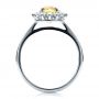14k White Gold Custom Yellow Sapphire And Diamond Engagement Ring - Front View -  100036 - Thumbnail