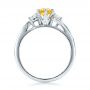14k White Gold Custom Yellow Sapphire And Diamond Engagement Ring - Front View -  100621 - Thumbnail