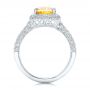 14k White Gold 14k White Gold Custom Yellow Sapphire And Diamond Engagement Ring - Front View -  102025 - Thumbnail