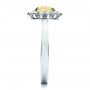 14k White Gold Custom Yellow Sapphire And Diamond Engagement Ring - Side View -  100036 - Thumbnail