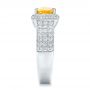 18k White Gold 18k White Gold Custom Yellow Sapphire And Diamond Engagement Ring - Side View -  102025 - Thumbnail