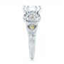 18k White Gold 18k White Gold Custom Yellow Sapphire And Diamond Engagement Ring - Side View -  102872 - Thumbnail