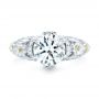 14k White Gold 14k White Gold Custom Yellow Sapphire And Diamond Engagement Ring - Top View -  102872 - Thumbnail