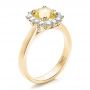 14k Yellow Gold 14k Yellow Gold Custom Yellow Sapphire And Diamond Engagement Ring - Three-Quarter View -  100036 - Thumbnail