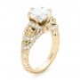 18k Yellow Gold 18k Yellow Gold Custom Yellow Sapphire And Diamond Engagement Ring - Three-Quarter View -  102872 - Thumbnail