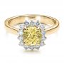 14k Yellow Gold 14k Yellow Gold Custom Yellow Sapphire And Diamond Engagement Ring - Flat View -  100036 - Thumbnail