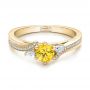 18k Yellow Gold 18k Yellow Gold Custom Yellow Sapphire And Diamond Engagement Ring - Flat View -  100621 - Thumbnail
