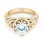 14k Yellow Gold 14k Yellow Gold Custom Yellow Sapphire And Diamond Engagement Ring - Flat View -  102872 - Thumbnail