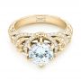 18k Yellow Gold 18k Yellow Gold Custom Yellow Sapphire And Diamond Engagement Ring - Flat View -  102872 - Thumbnail