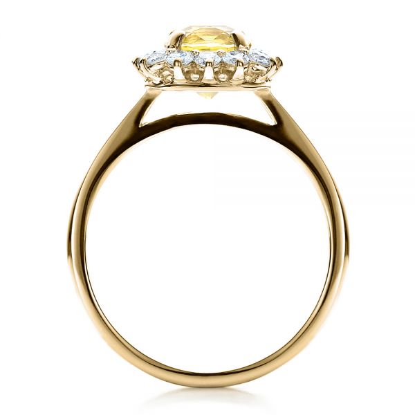 14k Yellow Gold 14k Yellow Gold Custom Yellow Sapphire And Diamond Engagement Ring - Front View - 100036