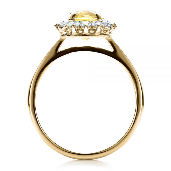 18k Yellow Gold 18k Yellow Gold Custom Yellow Sapphire And Diamond Engagement Ring - Front View -  100036