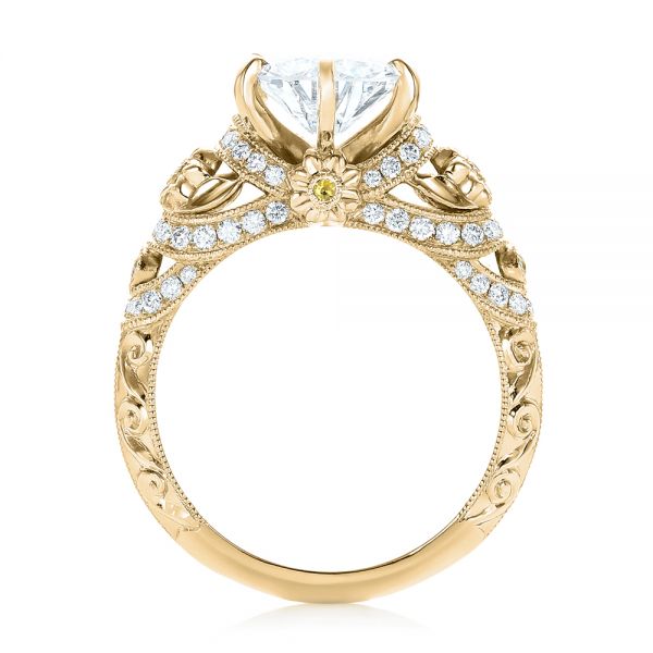 14k Yellow Gold 14k Yellow Gold Custom Yellow Sapphire And Diamond Engagement Ring - Front View -  102872