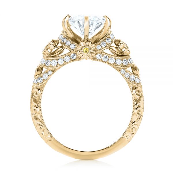 18k Yellow Gold 18k Yellow Gold Custom Yellow Sapphire And Diamond Engagement Ring - Front View - 102872