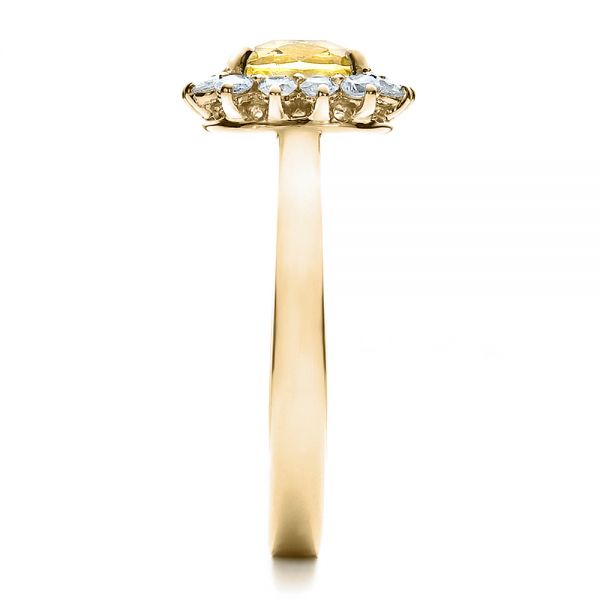 14k Yellow Gold 14k Yellow Gold Custom Yellow Sapphire And Diamond Engagement Ring - Side View - 100036