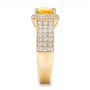 18k Yellow Gold 18k Yellow Gold Custom Yellow Sapphire And Diamond Engagement Ring - Side View -  102025 - Thumbnail