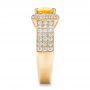 14k Yellow Gold Custom Yellow Sapphire And Diamond Engagement Ring - Side View -  102025 - Thumbnail