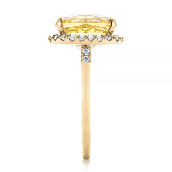 14k Yellow Gold 14k Yellow Gold Custom Yellow Sapphire And Diamond Engagement Ring - Side View -  102129