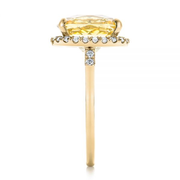 14k Yellow Gold 14k Yellow Gold Custom Yellow Sapphire And Diamond Engagement Ring - Side View - 102129