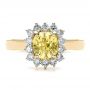 18k Yellow Gold 18k Yellow Gold Custom Yellow Sapphire And Diamond Engagement Ring - Top View -  100036 - Thumbnail