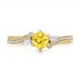 18k Yellow Gold 18k Yellow Gold Custom Yellow Sapphire And Diamond Engagement Ring - Top View -  100621 - Thumbnail