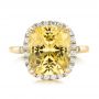 18k Yellow Gold 18k Yellow Gold Custom Yellow Sapphire And Diamond Engagement Ring - Top View -  102129 - Thumbnail