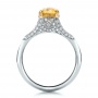  Platinum Custom Yellow Sapphire And Diamond Engagement Ring - Front View -  100773 - Thumbnail