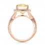 14k Rose Gold And 18K Gold 14k Rose Gold And 18K Gold Custom Yellow Sapphire And Diamond Halo Engagement Ring - Front View -  100594 - Thumbnail