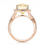 18k Rose Gold And Platinum 18k Rose Gold And Platinum Custom Yellow Sapphire And Diamond Halo Engagement Ring - Front View -  100594 - Thumbnail
