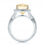 18k White Gold And 18K Gold 18k White Gold And 18K Gold Custom Yellow Sapphire And Diamond Halo Engagement Ring - Front View -  100594 - Thumbnail