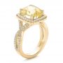 14k Yellow Gold And 18K Gold 14k Yellow Gold And 18K Gold Custom Yellow Sapphire And Diamond Halo Engagement Ring - Three-Quarter View -  100594 - Thumbnail