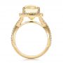 18k Yellow Gold And 14K Gold 18k Yellow Gold And 14K Gold Custom Yellow Sapphire And Diamond Halo Engagement Ring - Front View -  100594 - Thumbnail