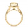 14k Yellow Gold And 18K Gold 14k Yellow Gold And 18K Gold Custom Yellow Sapphire And Diamond Halo Engagement Ring - Front View -  100594 - Thumbnail