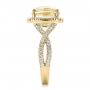 18k Yellow Gold And Platinum 18k Yellow Gold And Platinum Custom Yellow Sapphire And Diamond Halo Engagement Ring - Side View -  100594 - Thumbnail