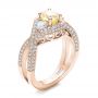 18k Rose Gold 18k Rose Gold Custom Yellow And White Diamond Engagement Ring - Three-Quarter View -  101999 - Thumbnail