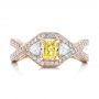 14k Rose Gold 14k Rose Gold Custom Yellow And White Diamond Engagement Ring - Top View -  101999 - Thumbnail